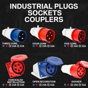 Industrial Plug Connector 32A 4 Pin 3 Phase Socket Set AC380V‑415V Dust‑Proof Waterproof Industrial Plug Connecto (2)