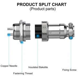 GX16 6 Pins Panel Mount Circular Metal Aviation Connector (1)