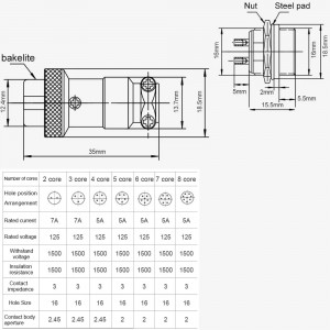 GX16 6 Pins Panel Mount Circular Metal Aviation Connector (3)