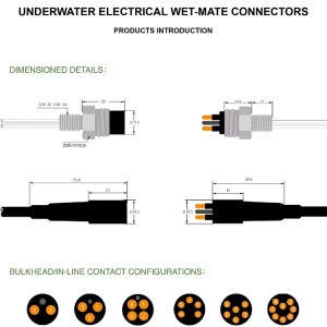 IP69K防水MCBH8M MCIL8F 8针水下连接器，适用于水下机器人电缆和水下湿式隔板，可用于电气设备和摄像机 (3)